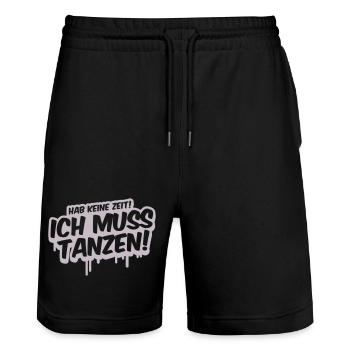 Ich Muss Tanzen Graffiti - Stanley/Stella Unisex Bio Joggingshorts Trainer  - Schwarz - Vorne - Nik (191cm) & Marisol (170cm)