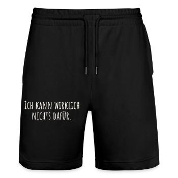 I really can't help it - Stanley/Stella Trainer Unisex Organic Jogging Shorts - black - Front - Nik (191cm) & Marisol (170cm)