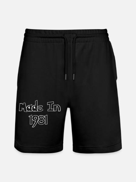 Made In 1981 Retro-Logo - Stanley/Stella Unisex Bio Joggingshorts Trainer - Schwarz