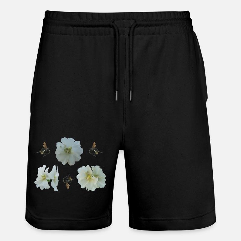 Trevelles trémières avec bourdons - Short de jogging bio TRAINER Stanley/Stella unisexe - noir