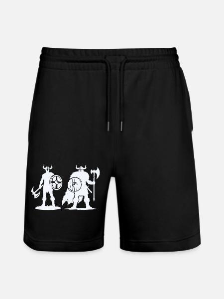 Wikinger-Duo: Schild & Beil im Schatten - Stanley/Stella Unisex Bio Joggingshorts Trainer - Schwarz
