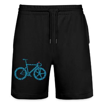 KOLESO "BASEŃ" - Stanley/Stella Unisex Bio Joggingshorts Trainer  - Schwarz - Vorne - Nik (191cm) & Marisol (170cm)