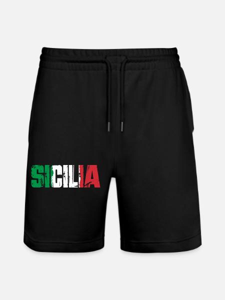Sicile, Italie, île de Sicile - Short de jogging bio TRAINER Stanley/Stella unisexe - noir