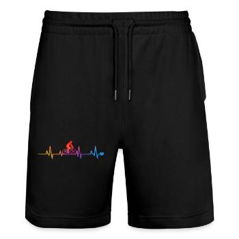 radfahrer - Stanley/Stella Unisex Bio Joggingshorts Trainer  - Schwarz - Vorne - Nik (191cm) & Marisol (170cm)