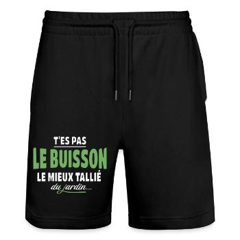 Du bist nicht der bestgeschnittene Busch – Ausdrücke - Stanley/Stella Unisex Bio Joggingshorts Trainer  - Schwarz - Vorne - Nik (191cm) & Marisol (170cm)