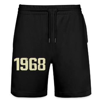 Jubilé 1968 - Short de jogging bio TRAINER Stanley/Stella unisexe - noir - Devant - Nik (191cm) & Marisol (170cm)