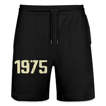 Jubilé 1975 - Short de jogging bio TRAINER Stanley/Stella unisexe - noir - Devant - Nik (191cm) & Marisol (170cm)