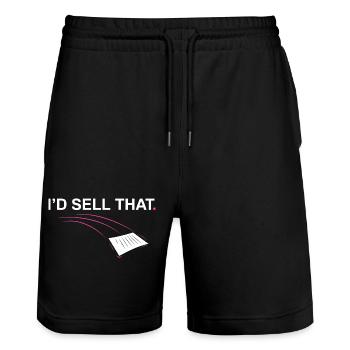 I'd sell that Funny Realtor Real Estate Agent - Stanley/Stella Trainer Unisex Organic Jogging Shorts - black - Front - Nik (191cm) & Marisol (170cm)