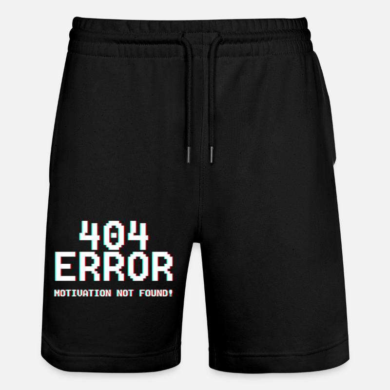 404 Fehler Motiv Glitch-Design - Stanley/Stella Unisex Bio Joggingshorts Trainer  - Schwarz