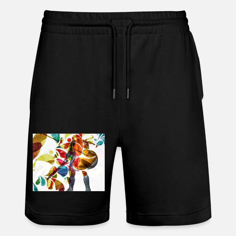 Lebendiger Tanz Regenbogenkonfetti - Stanley/Stella Unisex Bio Joggingshorts Trainer - Schwarz