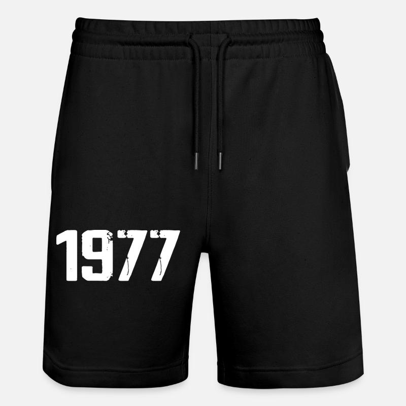 1977 – Großartig seit 1977 - Stanley/Stella Unisex Bio Joggingshorts Trainer  - Schwarz