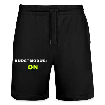 Durstmodus ON Frühlingsfest 2026 – Bier Festival - Stanley/Stella Unisex Bio Joggingshorts Trainer  - Schwarz - Vorne - Nik (191cm) & Marisol (170cm)