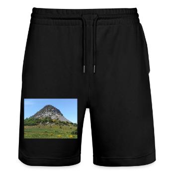 Ardèche Mountain Landscape – France - Short de jogging bio TRAINER Stanley/Stella unisexe - noir - Devant - Nik (191cm) & Marisol (170cm)
