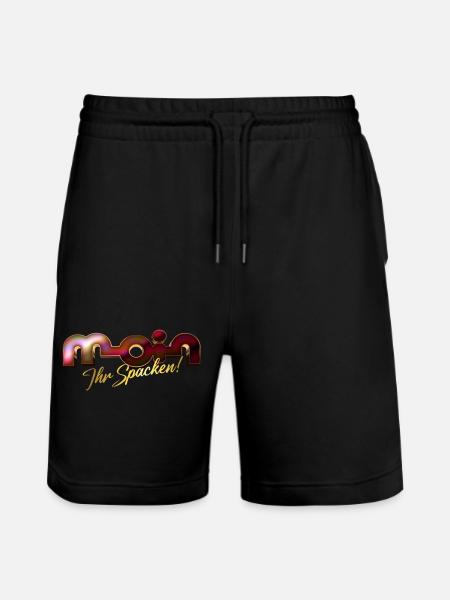 Moin ihr Spacken! - Stanley/Stella Unisex Bio Joggingshorts Trainer - Schwarz