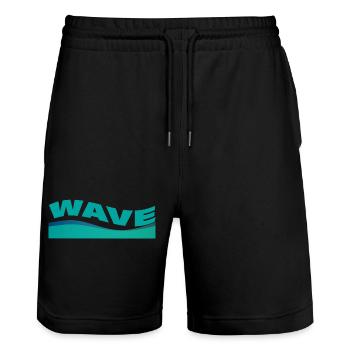 Wave - Stanley/Stella Trainer Unisex Organic Jogging Shorts - black - Front - Nik (191cm) & Marisol (170cm)
