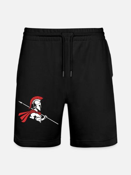Spartan Profile Spear Logo Maskottchen Krieger - Stanley/Stella Unisex Bio Joggingshorts Trainer - Schwarz