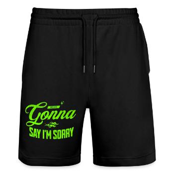 Never going to Say I'm Sorry - Stanley/Stella Trainer Unisex Organic Jogging Shorts - black - Front - Nik (191cm) & Marisol (170cm)