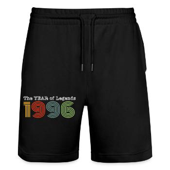 Vintage 1996 - Stanley/Stella Unisex Bio Joggingshorts Trainer  - Schwarz - Vorne - Nik (191cm) & Marisol (170cm)