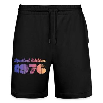 Vintage 1976 - Stanley/Stella Unisex Bio Joggingshorts Trainer  - Schwarz - Vorne - Nik (191cm) & Marisol (170cm)