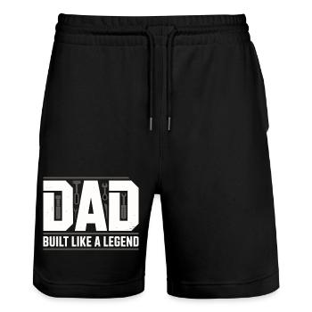 Dad Built Like A Legend Tool Dad - Stanley/Stella Trainer Unisex Organic Jogging Shorts - black - Front - Nik (191cm) & Marisol (170cm)