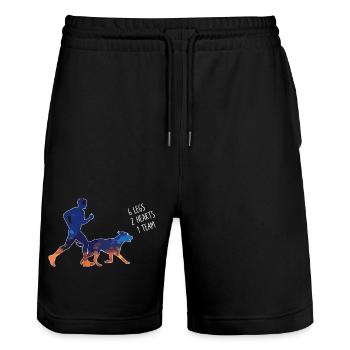 Canicross 6 Legs - Stanley/Stella Unisex Bio Joggingshorts Trainer  - Schwarz - Vorne - Nik (191cm) & Marisol (170cm)