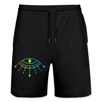 Symbole du dieu Horus - Short de jogging bio TRAINER Stanley/Stella unisexe - noir - Devant - Nik (191cm) & Marisol (170cm)
