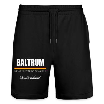 Baltrum - Stanley/Stella Unisex Bio Joggingshorts Trainer  - Schwarz - Vorne - Nik (191cm) & Marisol (170cm)