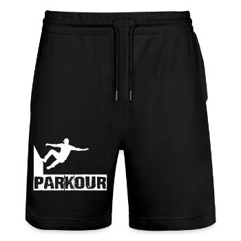 Parkour - Short de jogging bio TRAINER Stanley/Stella unisexe - noir - Devant - Nik (191cm) & Marisol (170cm)