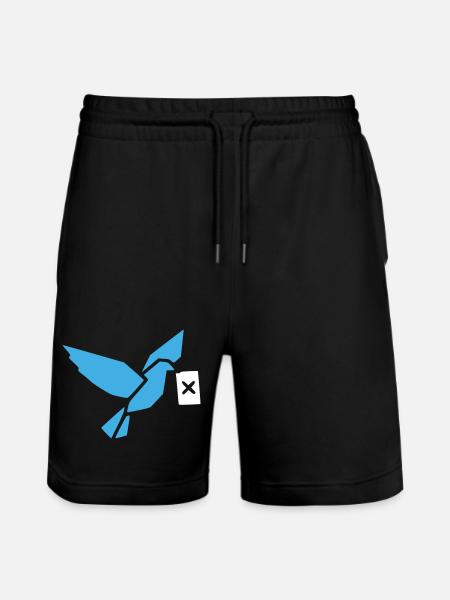 Origami Bird Dove Geometric - Stanley/Stella Trainer Unisex Organic Jogging Shorts - black