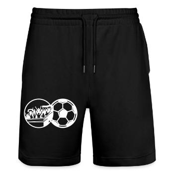 Football Fans Team Club - Stanley/Stella Trainer Unisex Organic Jogging Shorts - black - Front - Nik (191cm) & Marisol (170cm)