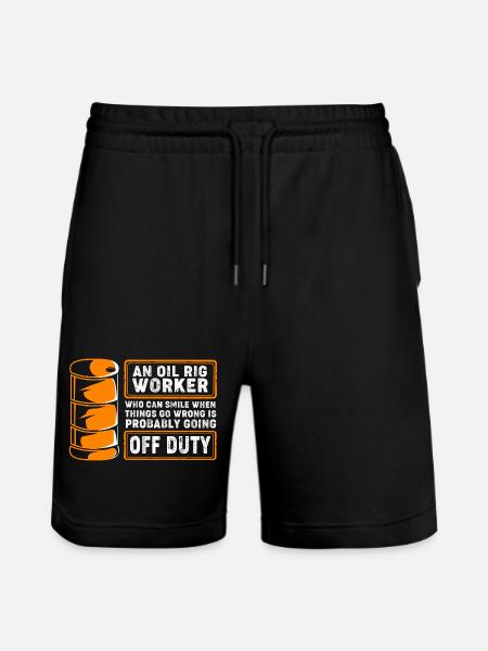 Bohrinsel Ölfeld - Stanley/Stella Unisex Bio Joggingshorts Trainer  - Schwarz