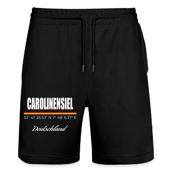 Carolinensiel - Stanley/Stella Unisex Bio Joggingshorts Trainer  - Schwarz - Vorne - Nik (191cm) & Marisol (170cm)