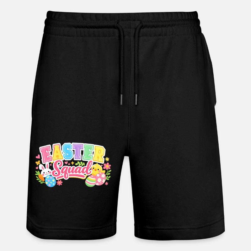 Ostern Squad Bunte Eier Küken - Stanley/Stella Unisex Bio Joggingshorts Trainer - Schwarz