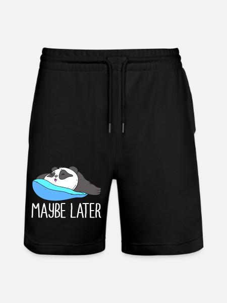 lazy procrastination lazy laziness - Stanley/Stella Trainer Unisex Organic Jogging Shorts - black