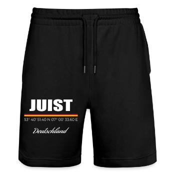 Juist - Stanley/Stella Unisex Bio Joggingshorts Trainer  - Schwarz - Vorne - Nik (191cm) & Marisol (170cm)