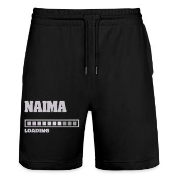 Cadeau pour Naima - Short de jogging bio TRAINER Stanley/Stella unisexe - noir - Devant - Nik (191cm) & Marisol (170cm)