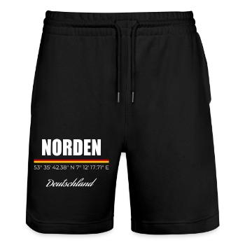 Norden - Stanley/Stella Unisex Bio Joggingshorts Trainer  - Schwarz - Vorne - Nik (191cm) & Marisol (170cm)