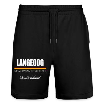 Langeoog - Stanley/Stella Unisex Bio Joggingshorts Trainer  - Schwarz - Vorne - Nik (191cm) & Marisol (170cm)