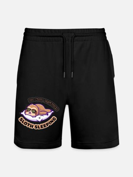 Do Not Disturb Sloth Sleep - Stanley/Stella Trainer Unisex Organic Jogging Shorts - black