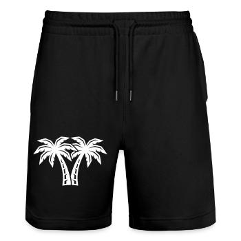 Palm Island Icon - Stanley/Stella Trainer Unisex Organic Jogging Shorts - black - Front - Nik (191cm) & Marisol (170cm)