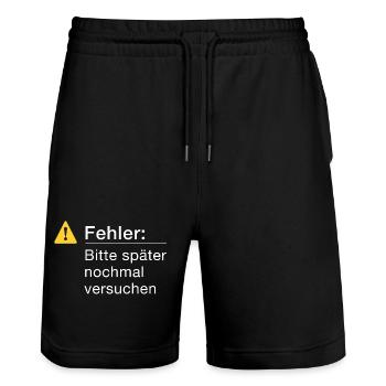 Fehler: Bitte noch einmal versuchen Informatik - Stanley/Stella Unisex Bio Joggingshorts Trainer  - Schwarz - Vorne - Nik (191cm) & Marisol (170cm)