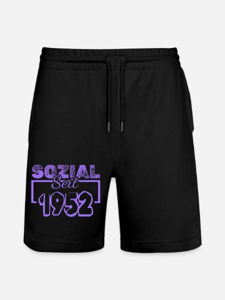 Sozial 1952 - Stanley/Stella Unisex Bio Joggingshorts Trainer - Schwarz