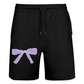 Ruban lavande - Short de jogging bio TRAINER Stanley/Stella unisexe - noir - Devant - Nik (191cm) & Marisol (170cm)