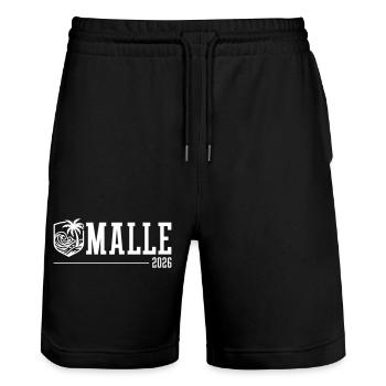 Malle 2026 Palm Trees Beach Mallorca - Stanley/Stella Trainer Unisex Organic Jogging Shorts - black - Front - Nik (191cm) & Marisol (170cm)