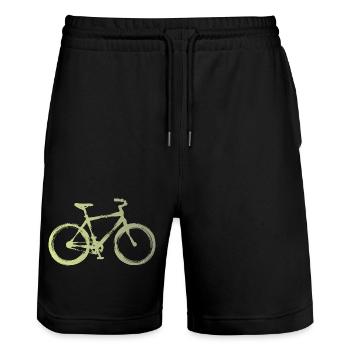 Vélo aquarelle : Sortie urbaine - Short de jogging bio TRAINER Stanley/Stella unisexe - noir - Devant - Nik (191cm) & Marisol (170cm)