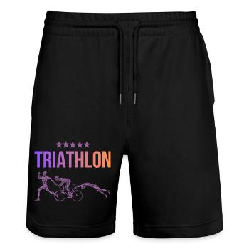 Triathlon - Short de jogging bio TRAINER Stanley/Stella unisexe - noir - Devant - Nik (191cm) & Marisol (170cm)
