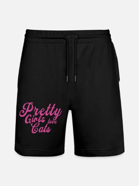 Chat rose : Expression d’amour - Short de jogging bio TRAINER Stanley/Stella unisexe - noir
