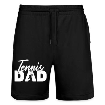 Tennis Dad Silhouette Sports Typographie Design - Short de jogging bio TRAINER Stanley/Stella unisexe - noir - Devant - Nik (191cm) & Marisol (170cm)