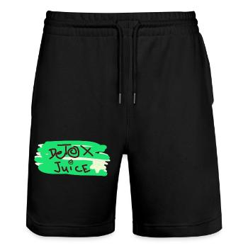 Detox juice text - Stanley/Stella Trainer Unisex Organic Jogging Shorts - black - Front - Nik (191cm) & Marisol (170cm)