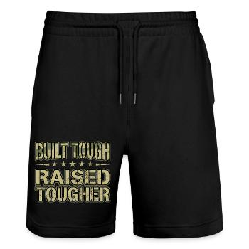 Stolze Army Mama Built Tough Camo - Stanley/Stella Unisex Bio Joggingshorts Trainer  - Schwarz - Vorne - Nik (191cm) & Marisol (170cm)